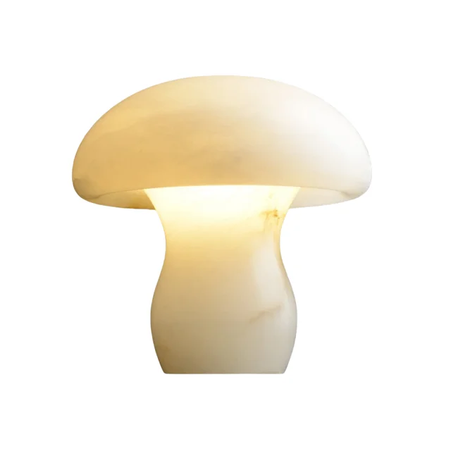 Elegant Design Mushroom  Shaped Bedside Marble Lamp Villa Hotel Luxury Nature Stone Simple Modern Table Lamp