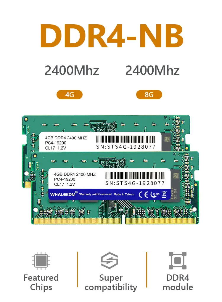 Whalekom Fcc Ce Wholesale Desktop Cpu Original Ddr4 Memory Ram 4gb On ...