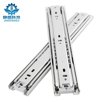 3 section full pull out heavy steel ball slide rail 51mm load 75kg with 32mm series hole for office&household drawers/cabinets