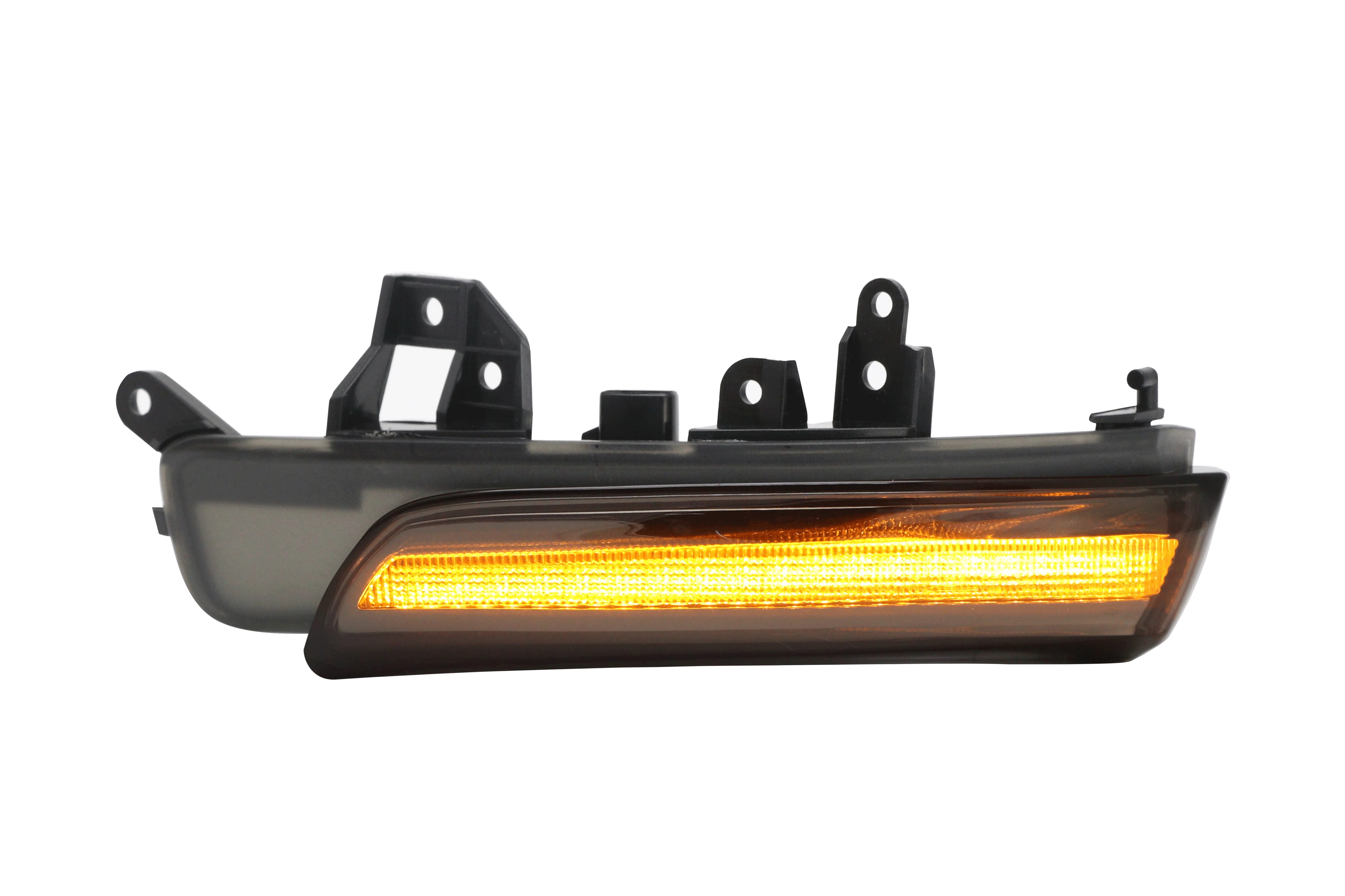 Smoked LED Sequential Side Mirror Turn Signal Lights For Toyota Prius, Prius V, Avalon & Scion IQ - Amber Dynamic Strip Blinkers