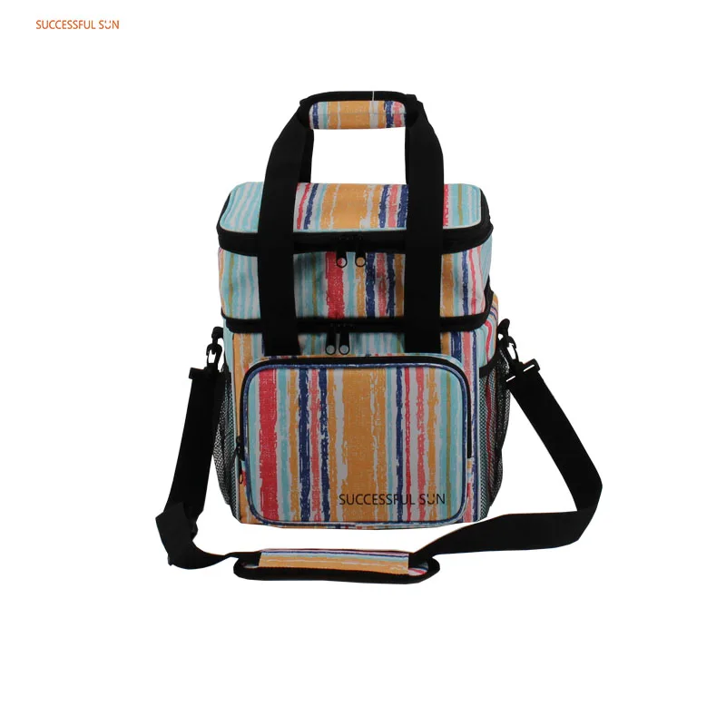 product customized double compartment insulated lunch cooler bag for men and women with shoulder strap medium cooler bag-2