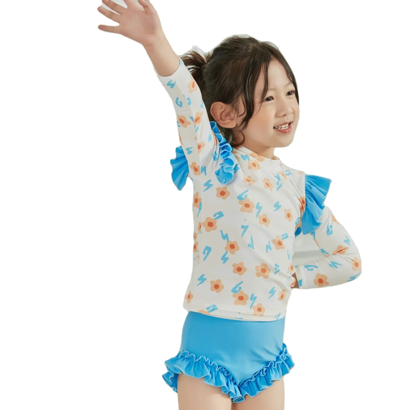 Little Girls Swimsuits Swim Brief Long Sleeve Swimwear For Kids Kids