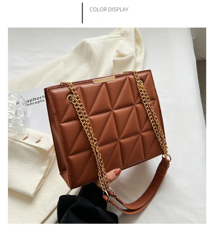 Cheap Leather Handbag With Rhombus Chain Shoulder Bag 2023 Fashion ...