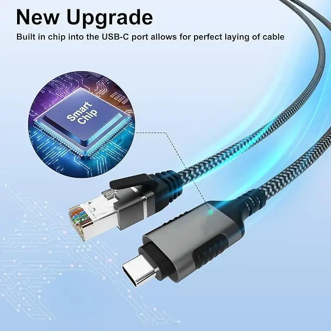 USB to Ethernet Cable 4 FT, USB 3.0 A Male to RJ45 Male Cord, Directly Connected, Aluminum Portable USB to RJ45 Gigabit LAN Netw