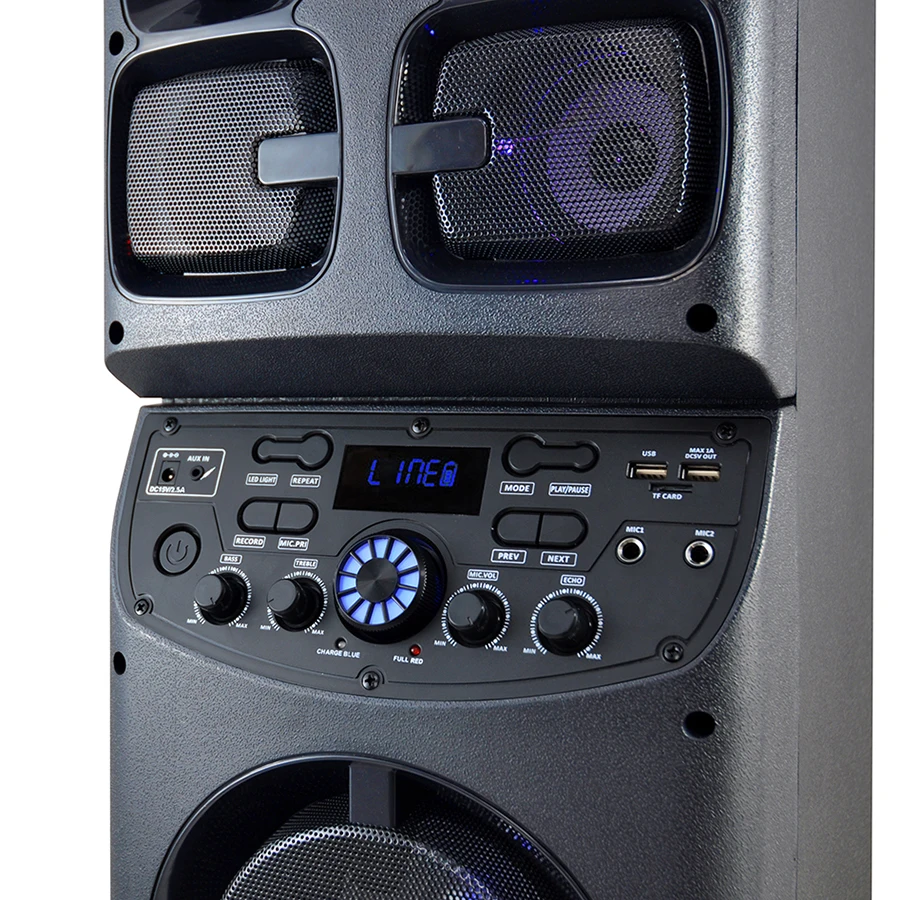 High Power Tall 6.5 Inch Audio Bluetooth Party Trolley Speaker With Disco Light
