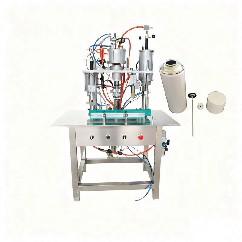 TEBAK Semi-Automatic Pneumatic Filling Machine 220V for Cans High Precision Easy Operate Air Fresheners Aerosols Paints