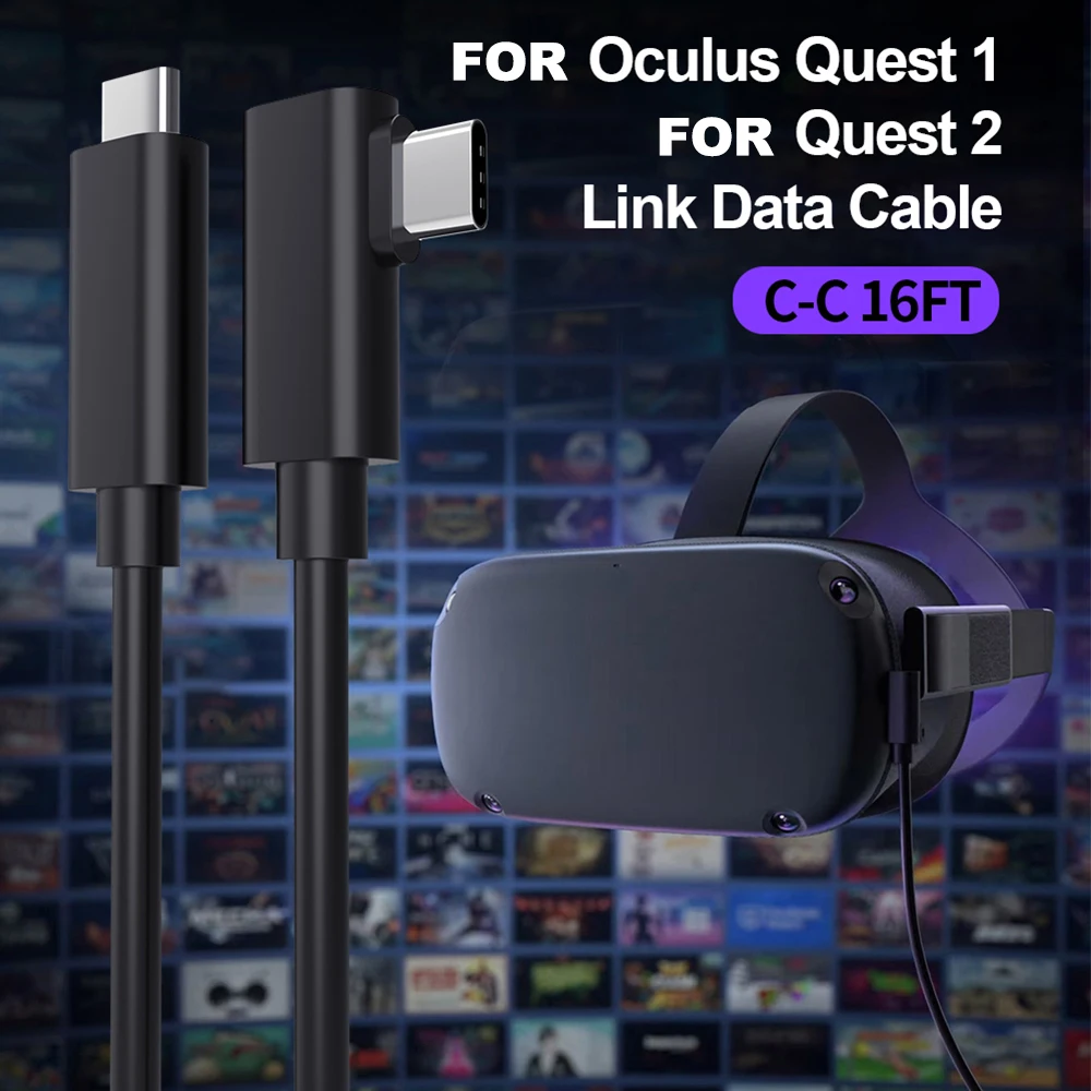 product laudtec vr gaming data cable for oculus quest 1 2 usb c connector usb32 type c 3m4m5m speed connecting line fast charging yxj31-3