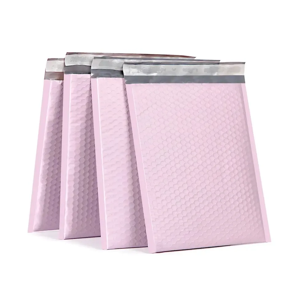Support Custom Multiple Colors Shipping Packaging  Bubble Envelope Mailing Bag Metal Polygon Holographic Bubble Mail Bag