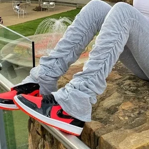 Fashion Kids Casual Solid Pleated Split Drawstring Stacked Knitted Breathable Leggings Pants