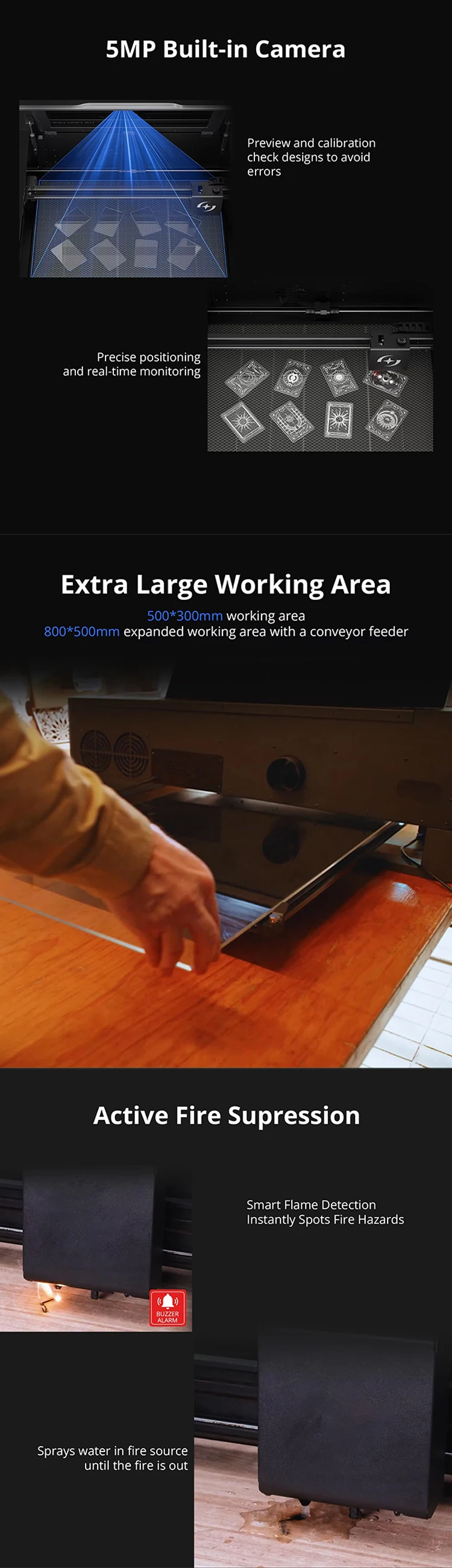 For ATOMSTACK Hurricane 55W CO2 Laser Cutter Smart Desktop Class 1 Industry Engraving Machine for Metal DXF Can Cut Transparent