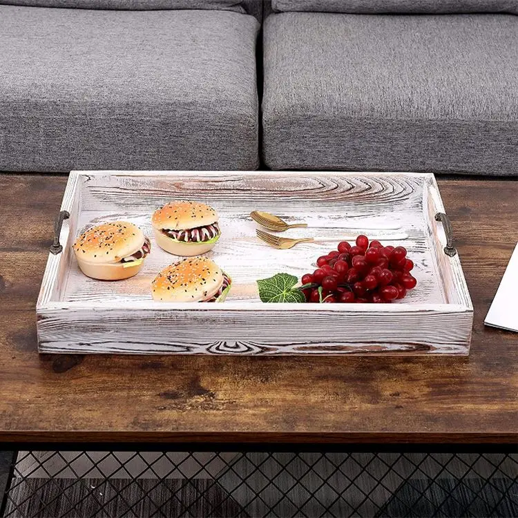 20 дюймов ретро ржавый твердый деревянный стол дисплей кухня оптовая продажа деревянные лотки