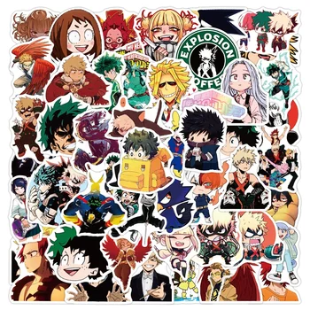 50pcs My Hero Academy Japanese Anime Sticker Packs For Laptop Phone ...