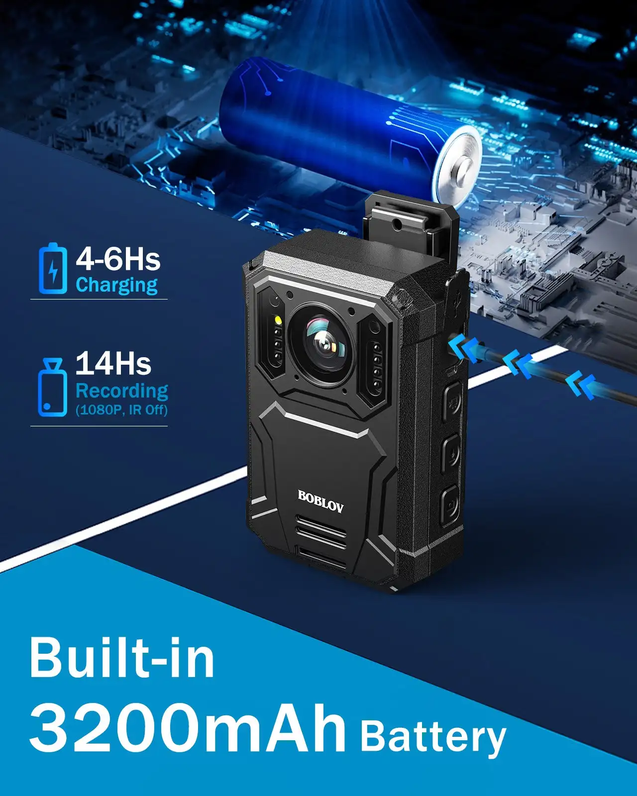 BOBLOV KJ23 2K Body Worn Camera - Night Vision & Waterproof