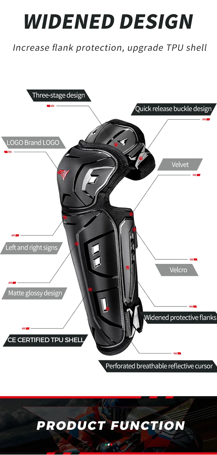 Motowolf Motorcycle Offroad Riding Knee Pads Threesection Scaly