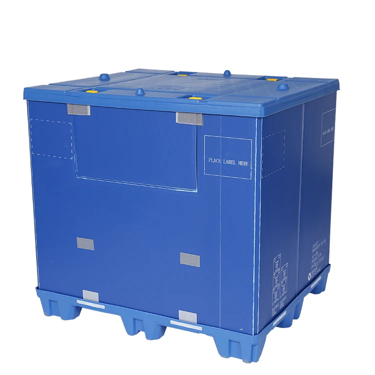 Heavy duty large industrial Recyclable pp corrugated foldable collapsible pallet sleeve box for auto parts