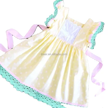 Ibear manufacture new design 2018 wholesale children boutique summer dress fashion blue lace skirt for kid