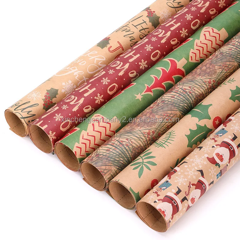 Custom Printed Logo Size Gift Wrapping Paper Roll Christmas Wrapping ...