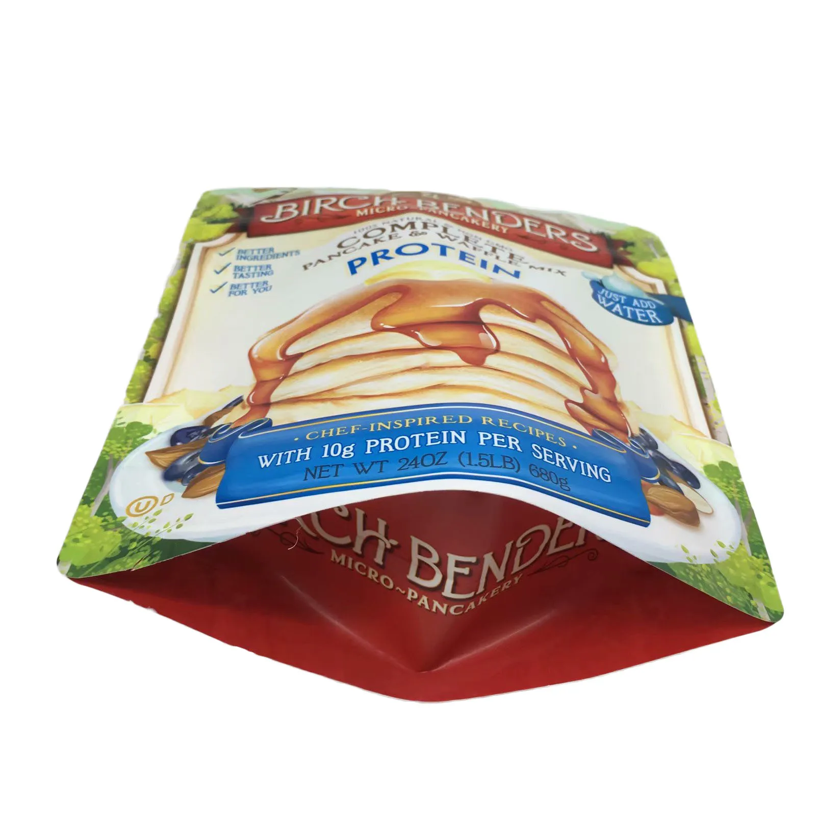 食品级面粉煎饼华夫饼混合粉24盎司15磅580克奶昔蛋白粉食品拉链聚酯薄膜小袋, image size:1600x1600