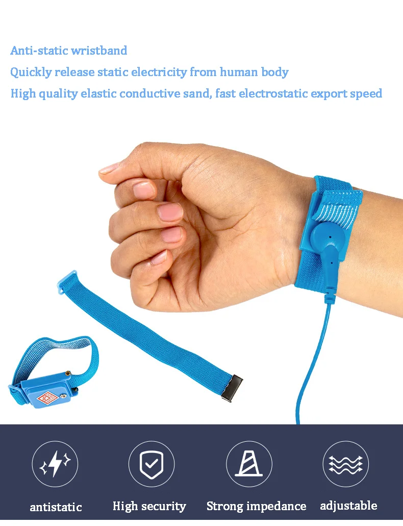 Anti Static Wired Wrist Strap Esd Bracelet Anti Static Wristband Electrostatic Discharge Strap