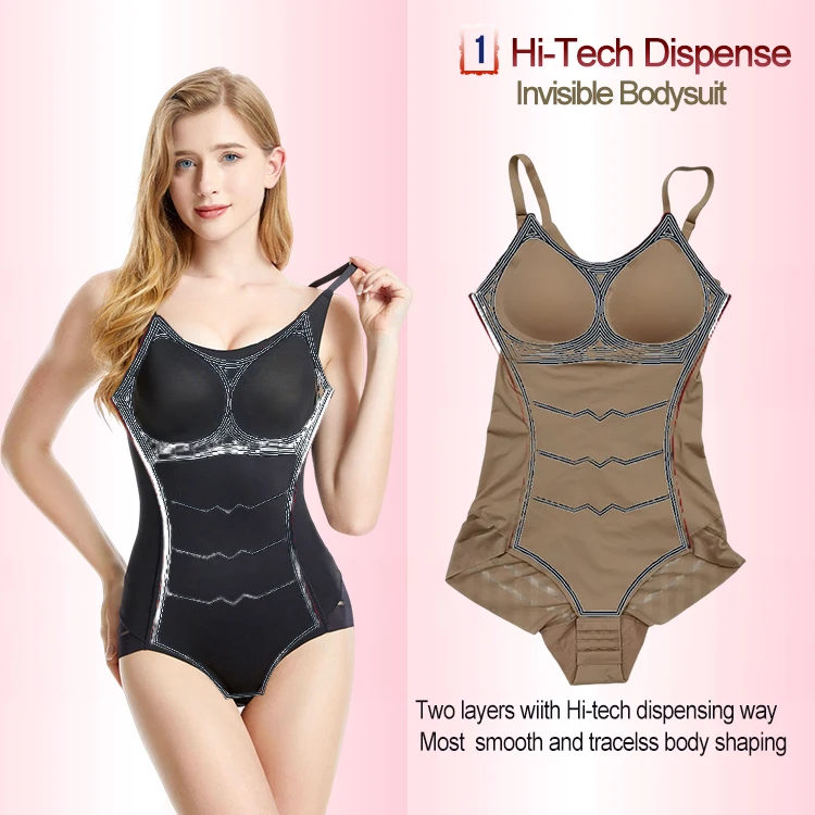 New Designed Women Tummy Control Bodysuit Seamless Bodybriefer Shapewear With Removable Bra