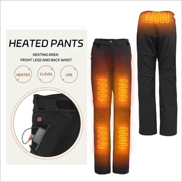 Men's Customizable Zippered Heated Pants USB Winter Blanket Reactive Heated Long Johns