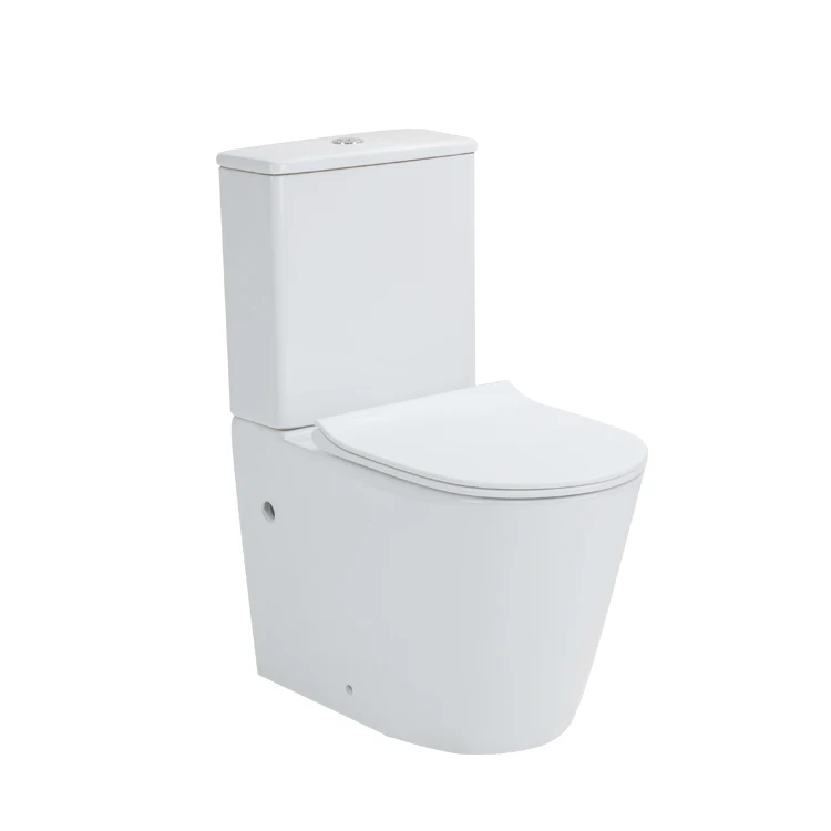 European Back To Wall Two Piece Toilet Bowl Modern Floor P-trap S-trap Smooth Rimless Toilette