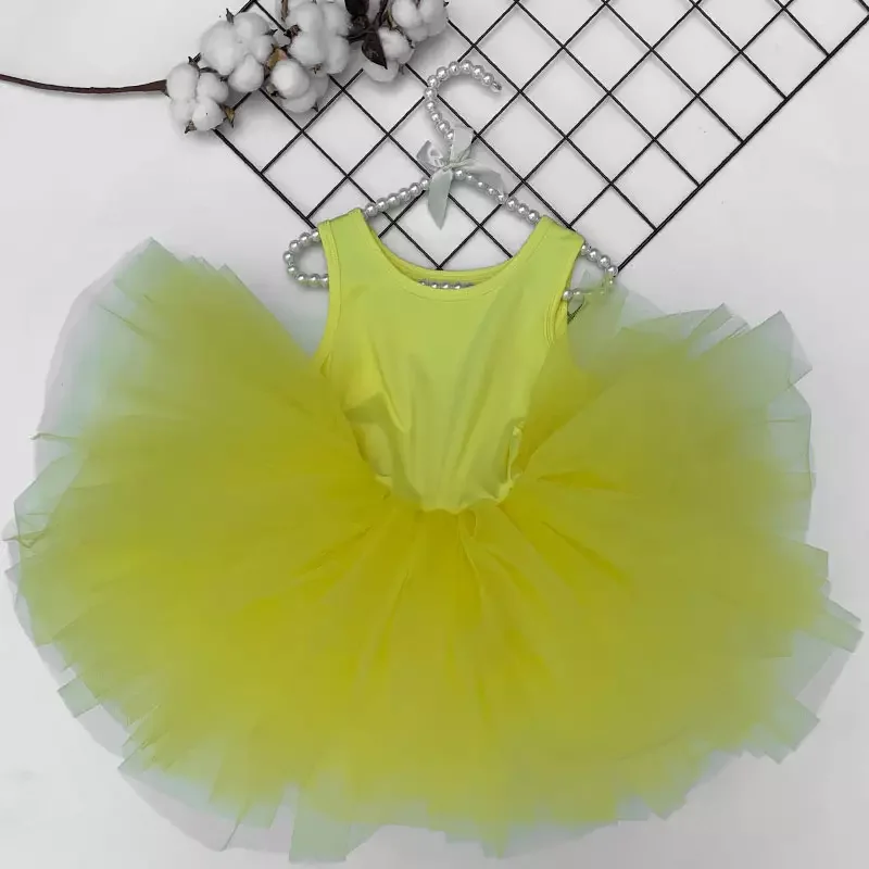 Korean New Boutique Linen Cotton Sleeveless Solid Color Baby Girls Cotton Princess Pleated Skirt Dresses Children Kids Clothing