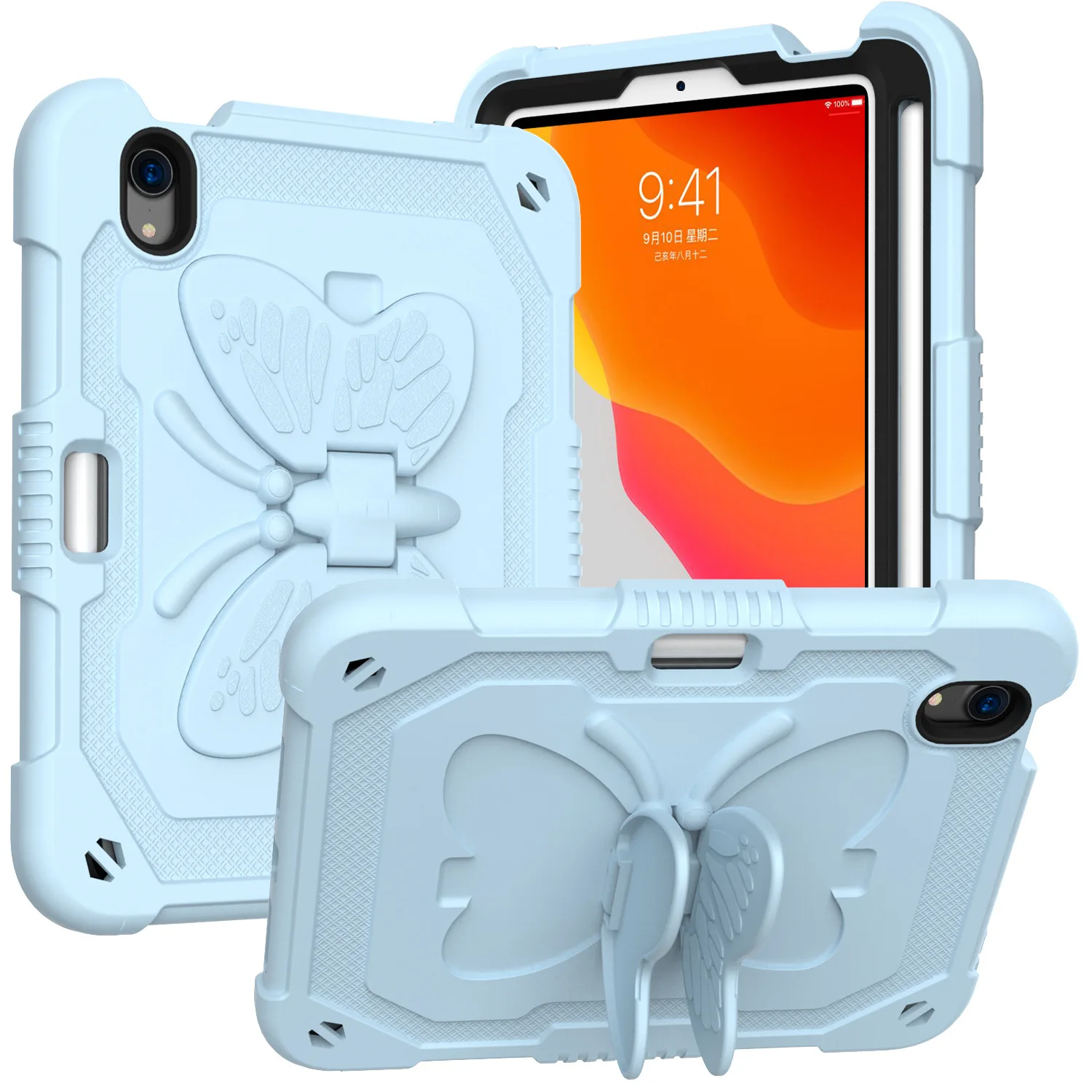 Heavy Duty Shockproof Protective Case for IPad Mini 6 2021 Lightweight Shockproof Handle Stand Rugged Cover