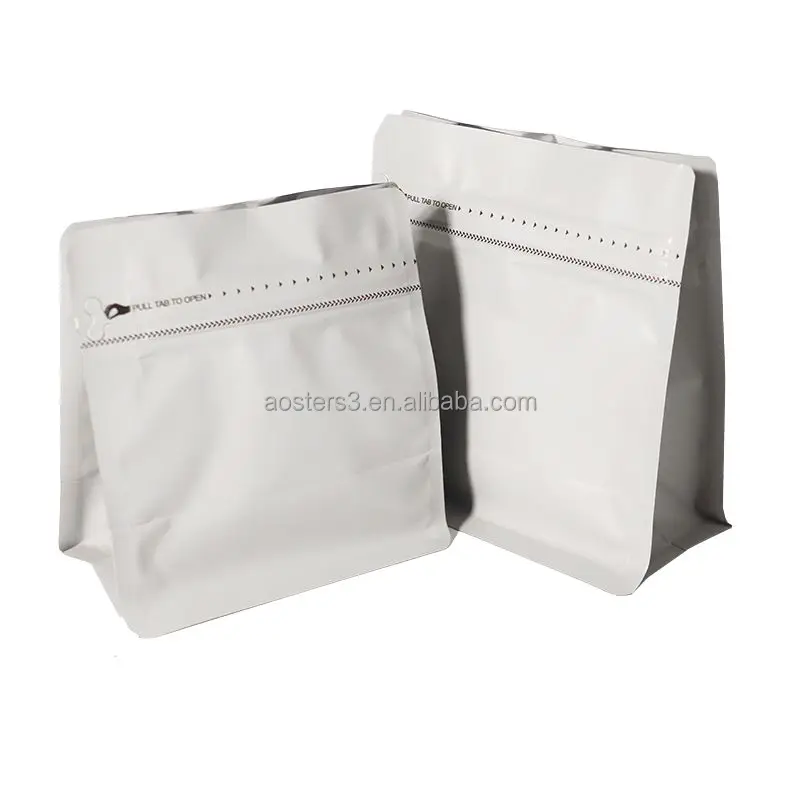 Clothing Packaging Blue/White Plastic Vinyl PVC/PE Material Coffee Beans  Bag with Frosted Surface Matte Ziplock Seal Bag