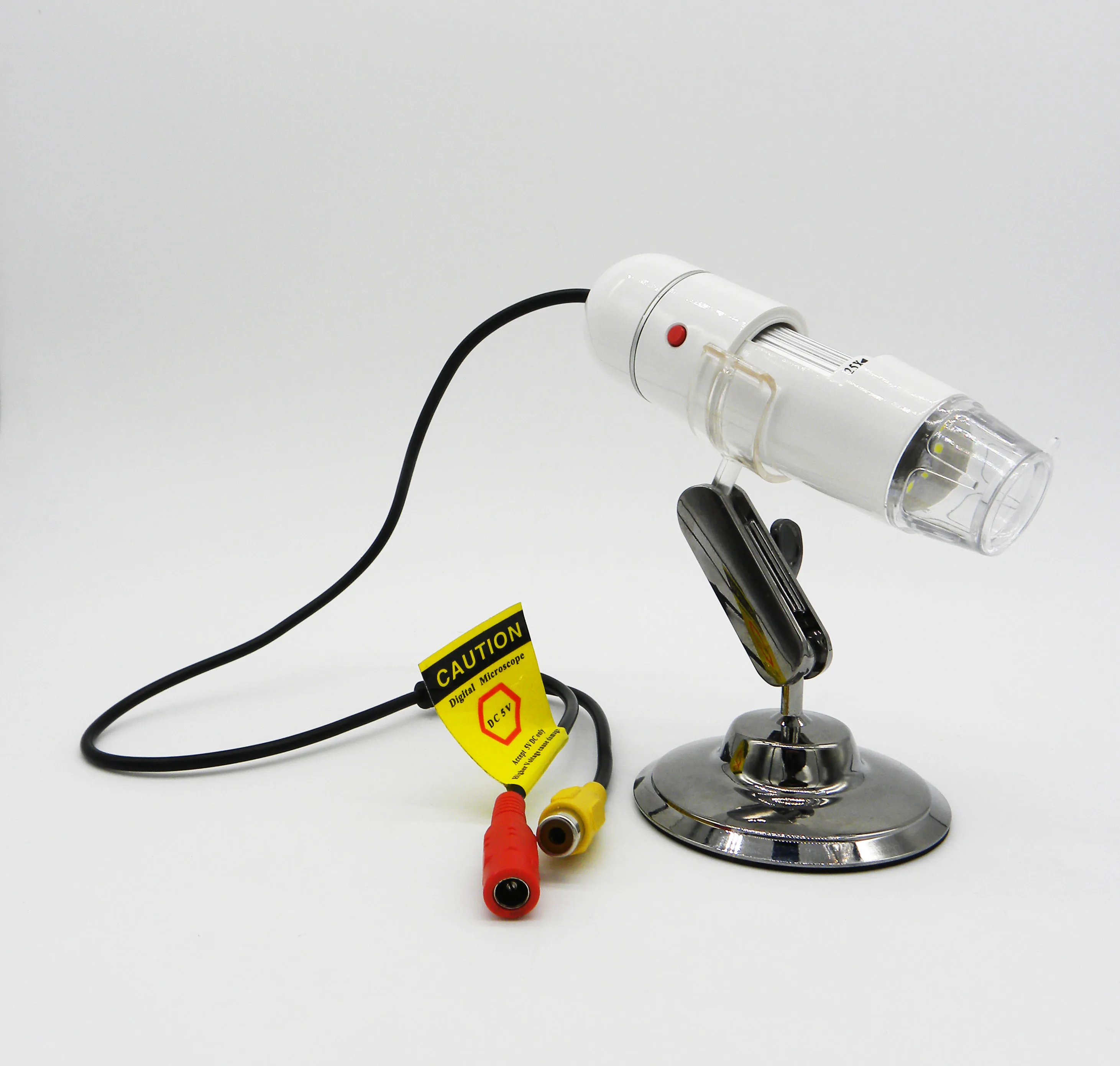 400x TV AV Digital Microscope Portable Monocular Mini Industrial Light Microscope with 8 LED and Universal Rotating Bracket