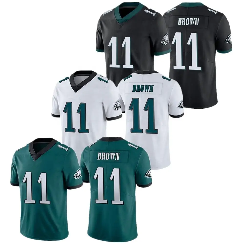 NFL_Jerseys Football Jerseys Jersey Philadelphia''Eagles'' #26 Miles  Sanders 1 Jalen Hurts 18 Jalen Reagor 6 DeVonta Smith''NFL'' Youth Custom  Black