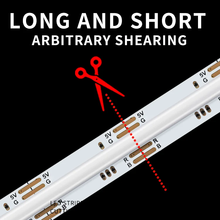 LED Color Dam Type cob led strip light 5v 12v 24v RGB flexible COB led strip light