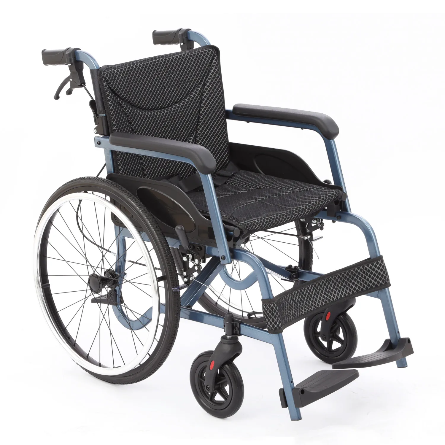 High Quality Aluminum Disabled Adult Manual Wheelchair  Printed Frame Homecare height adjustable seat wheelchair