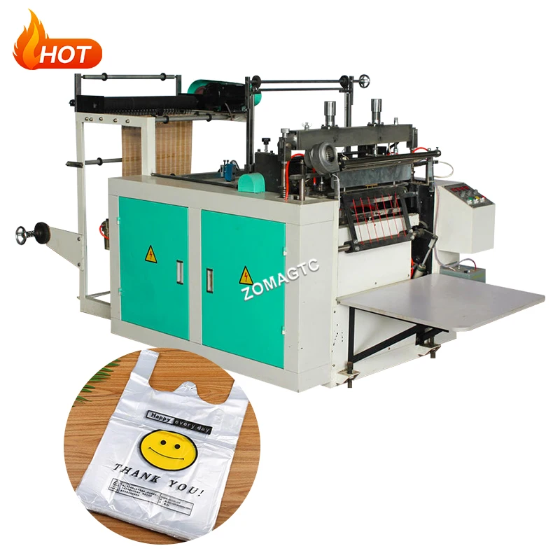 Factory Price Automatic One Lines Plastic Shopping Plastic T-shirt Bag  Making Machine