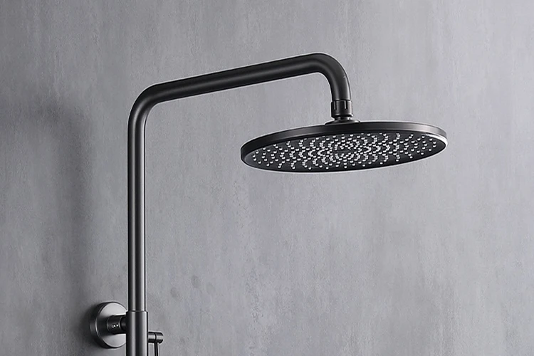 Juego de mezclador de sistema de ducha tipo lluvia para baño expuesto montado en la pared con función de 4 vías