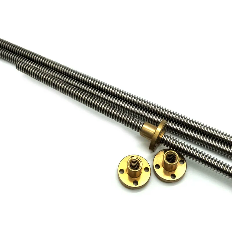8mm 1500mm 400mm lead screw t8 t10 with trapezoidal thread and brass nut for 3d printer parts