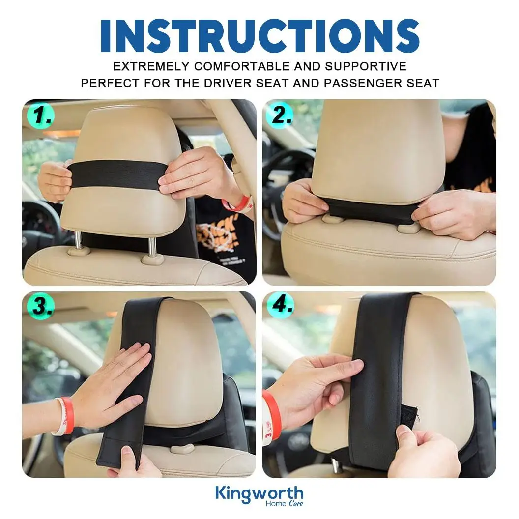 Designer Headrest Car Neck Head Pillow Cushion Set Driver Memory Foam Seat Headrest Seat Travel Lumbar Support Pillows for Car