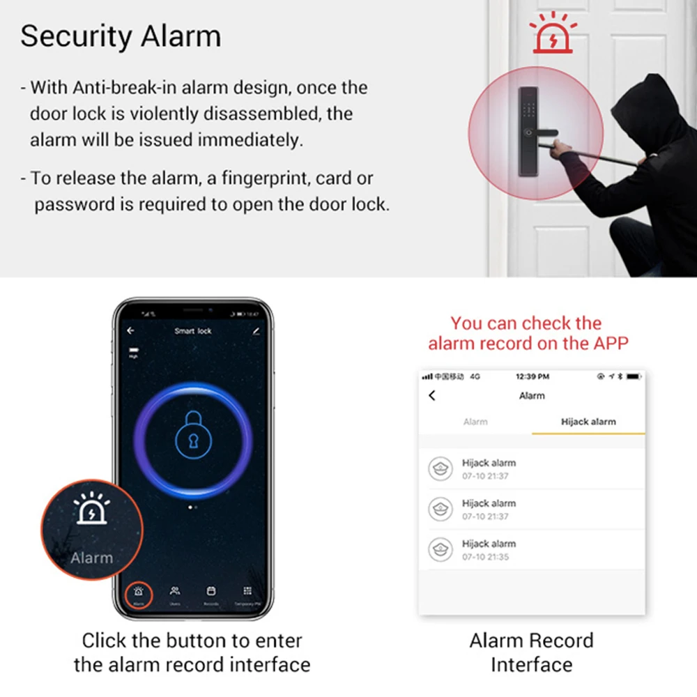 Elock ES237F Smart Home Tuya Wifi 5050 6068 Mortise Electric Touch Screen Security Fingerprint Rfid Card Smart Lock