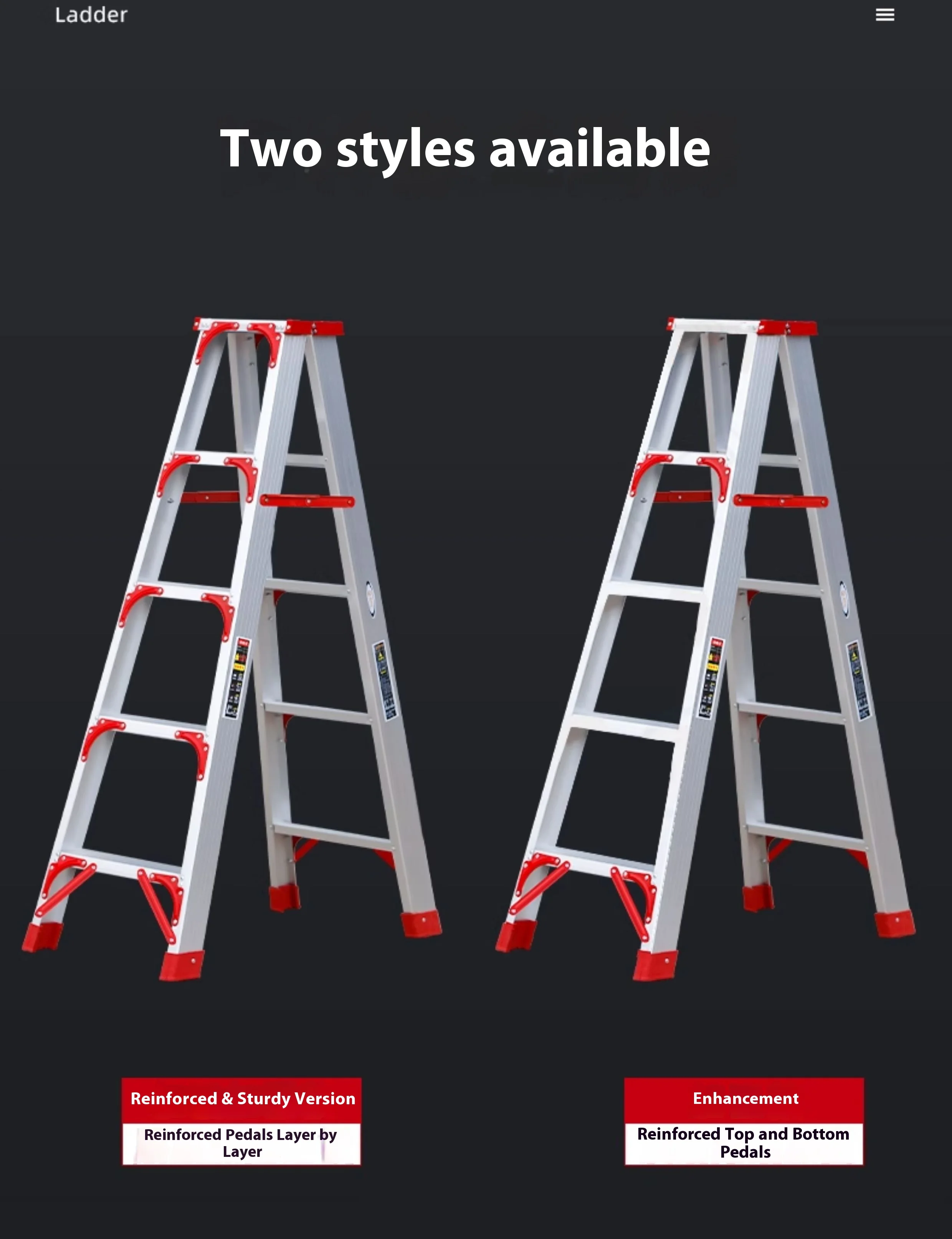 458 Ladder Multi-Functional A-Frame Aluminum Alloy Folding Ladder Thickened Double ...