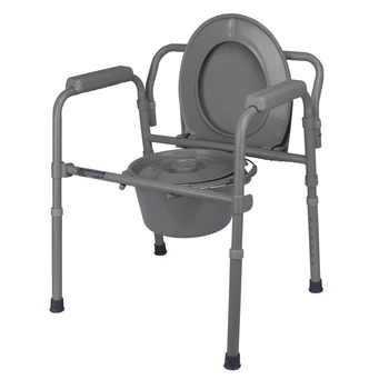 Steel Toilet seat Potty Commode Chair Bedside Folding Safety toilet chair For Adults