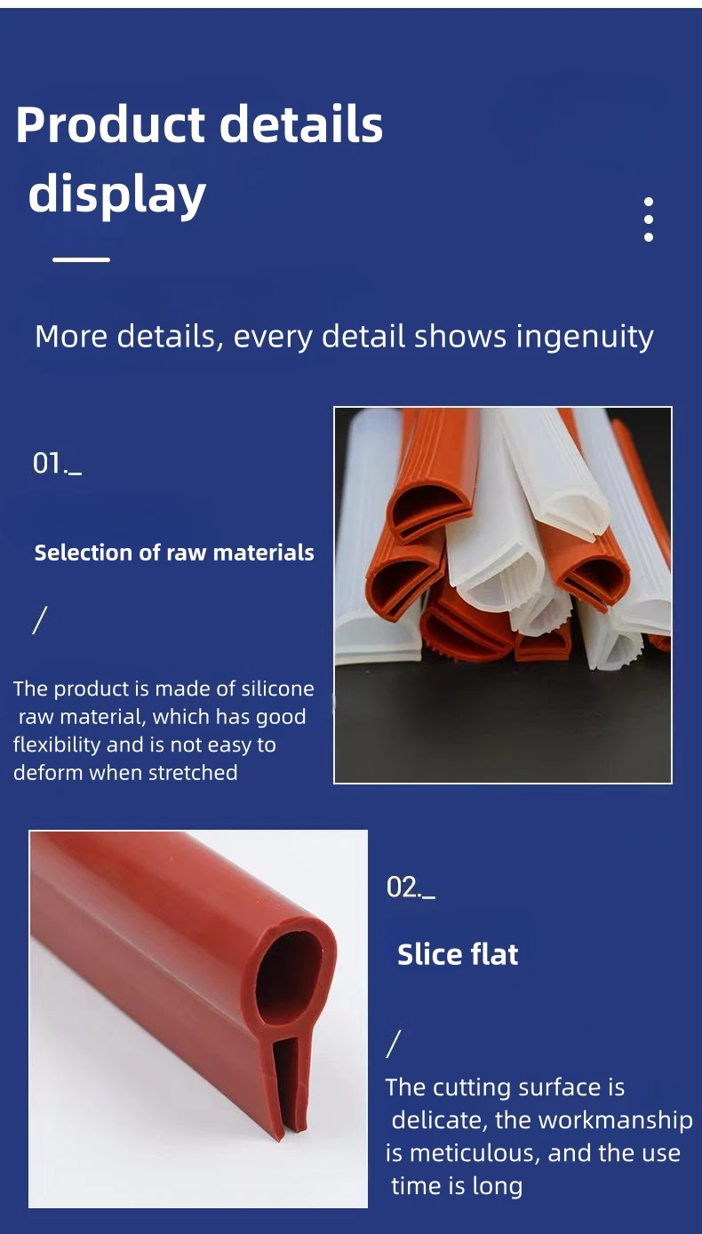 High temperature Proof silicone Rubber  gasket in Different colors for door details