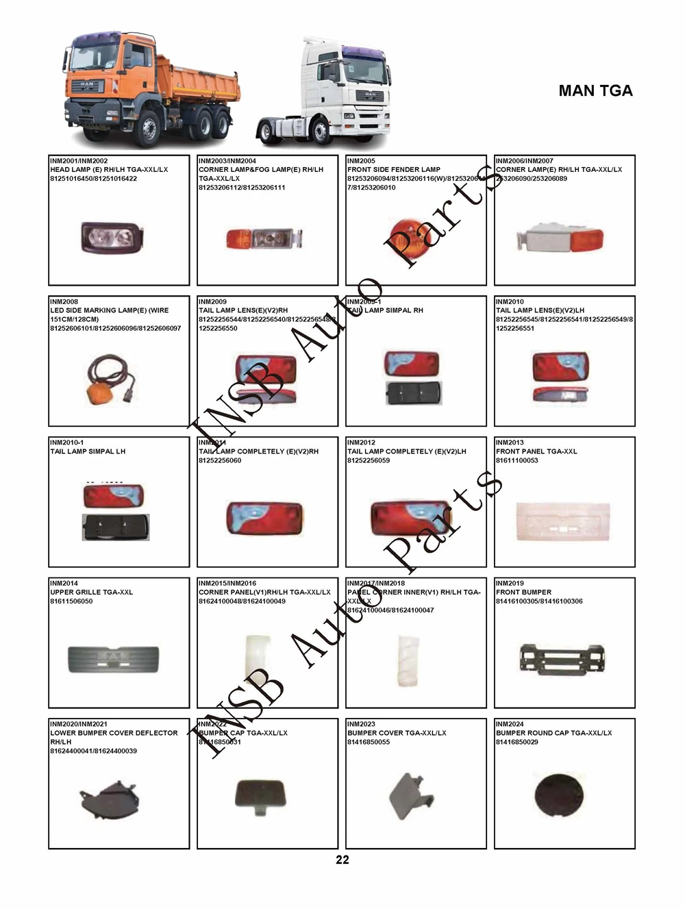 LED Fog Lamp for MAN TGA TGX TGS TRUCK Spare Parts
