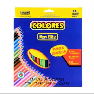 Hot Sale Non Toxic 24 Pcs  Cheap Price Promotion Multi Wood Darwing Color Pencil