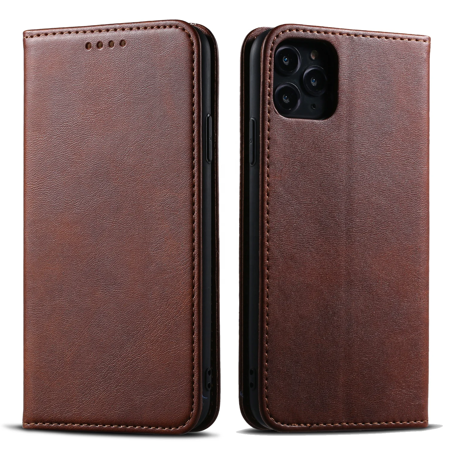 Full protection pu leather phone case mobile stand card slot cash wallet protect flip pu leather phone case for iphone