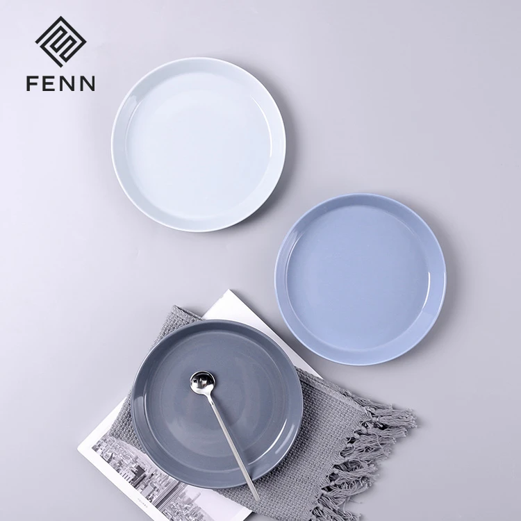 FENN Customized Factory Supplies MultiColor Glazed Nordic Plate / Ceramic Tableware Soup Plate Porcelain Deep Plate & Dish Set