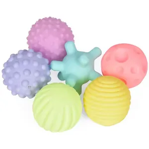 ITTL Soft Silicone Baby Toy Multi Texture Hand Scratch Ball for Baby Sensory Plastic Learning Climbing Toy Teethers