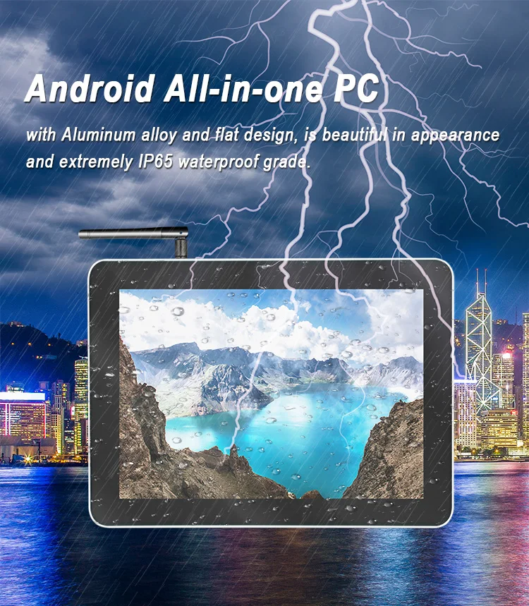 9.7" Android Industrial All-in-One Touchscreen PC Fanless Waterproof 2GB/4GB/8GB RAM 8GB EMMC Storage for Factory Automation