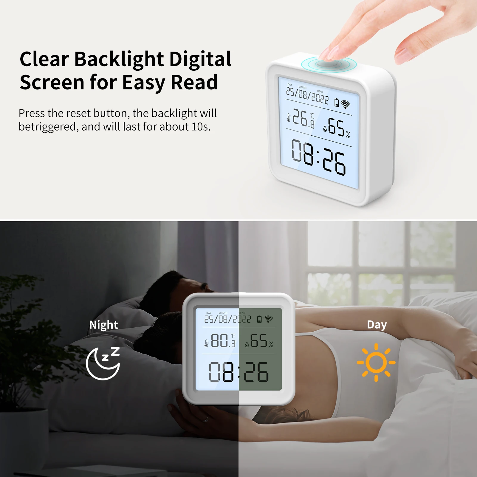 eMylo WiFi Digital Hygrometer Indoor Thermometer Room Thermometer and  Humidity Gauge with App Control, Free Data Storage