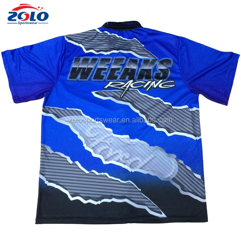 New Design Custom Fully Botton Down Motor Blank Pit Crew Shirts
