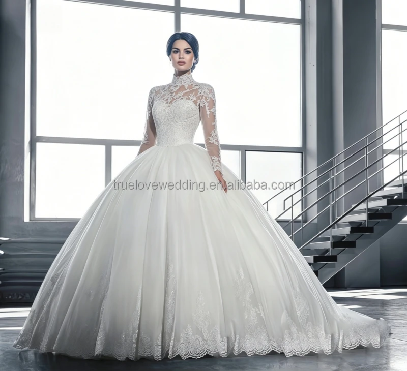 Long Sleeves, Turtleneck, Luxury Bridal Gown: European Wedding Dress Online - Alibaba.com Long Sleeves, Turtleneck, Luxury Bridal Gown: European Wedding Dress Online - Alibaba.com